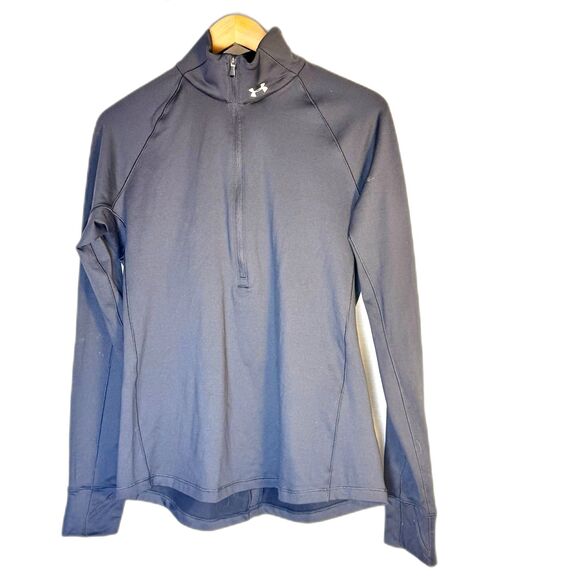 Under Armour Athletic Jacket Womens Large Black Zip Up Yoga Running Long Sleeve - Picture 1 of 5